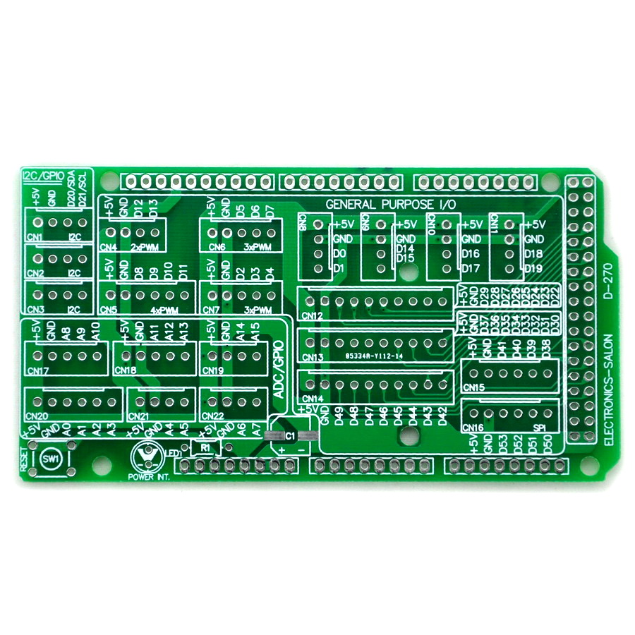 ELECTRONICS-SALON I/O Extension PCB for Arduino MEGA 2560 R3 Board DIY ...