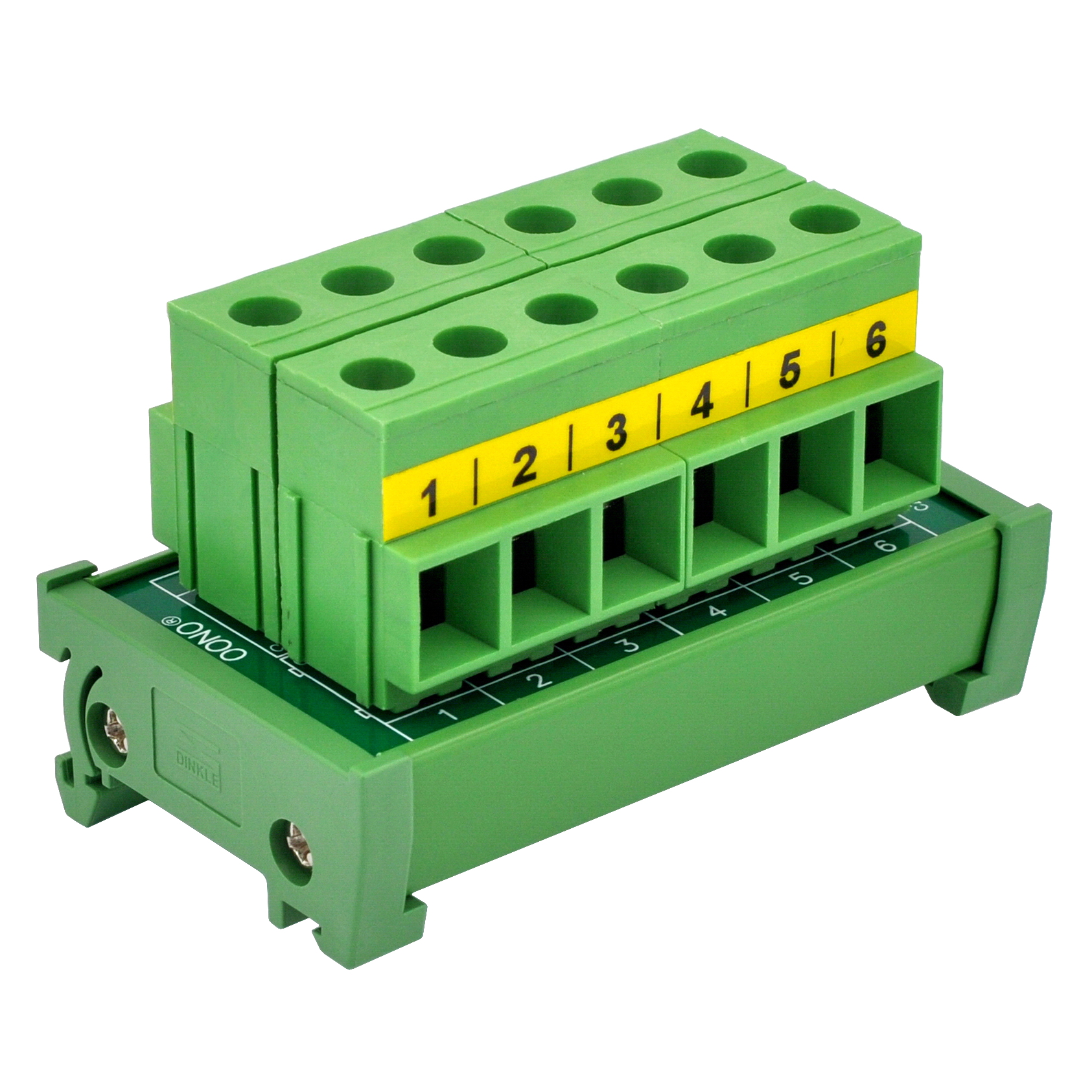 DIN Rail Mount 2x8 Position Screw Terminal Block - Power Distribution Module, 250V 40A, 35mm Rail Compatible
